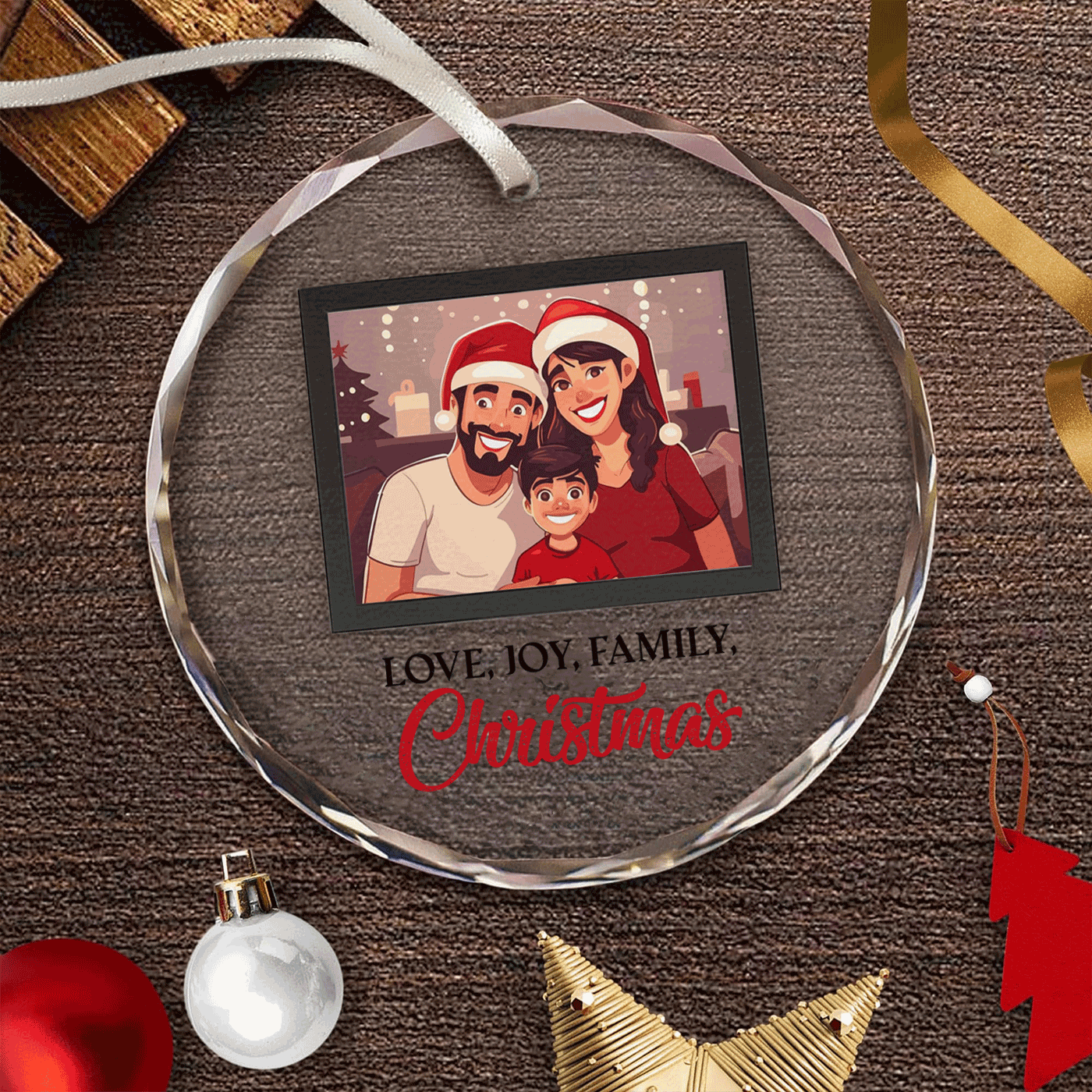Christmas Family Portrait | Capture Holiday Smiles |  Glass Ornament